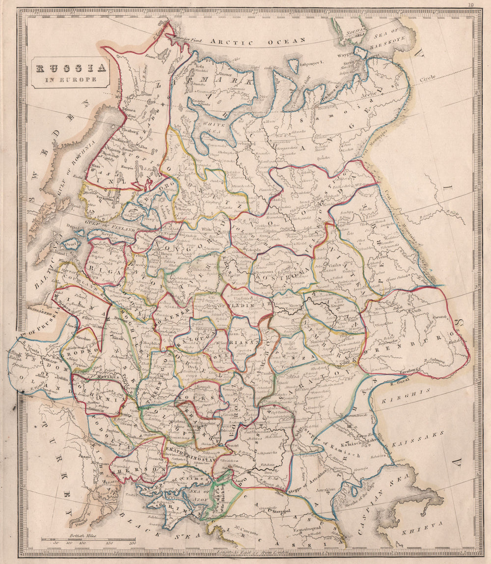RUSSIA IN EUROPE. Oblasts & rivers. Kingdom of Poland. OOC. JOHNSON 1850 map