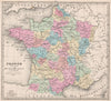 FRANCE in 1789. Provinces Guienne Comtat Foix Béarn Saintonge Angoumois 1876 map