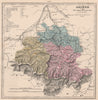ARIÈGE department. Battlefields/dates, resources & minerals. LE VASSEUR 1876 map
