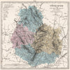 CÔTE-D'OR department showing resources & minerals. LE VASSEUR 1876 old map