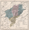 DOUBS department showing resources & minerals. LE VASSEUR 1876 old antique map