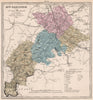 HAUTE-GARONNE department showing resources & minerals. LE VASSEUR 1876 old map