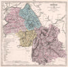 ISÈRE department showing resources & minerals. LE VASSEUR 1876 old antique map