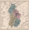 JURA department showing resources & minerals. LE VASSEUR 1876 old antique map