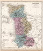 MANCHE department showing resources & minerals. LE VASSEUR 1876 old map