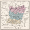 MAYENNE department. Battlefields/dates, resources & minerals.LE VASSEUR 1876 map