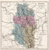 MEUSE department showing resources & minerals. LE VASSEUR 1876 old antique map
