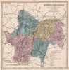 SAÔNE-ET-LOIRE department showing resources & minerals. LE VASSEUR 1876 map