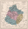 SARTHE department. Battlefields/dates, resources & minerals. LE VASSEUR 1876 map