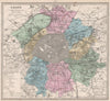 SEINE France department showing resources & minerals. LE VASSEUR 1876 old map