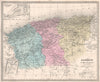 ALGÉRIE. Algeria in departements. Alger Oran Constantine. LE VASSEUR 1876 map