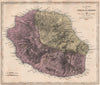 ILE DE LA RÉUNION. Indian Ocean. Depths towns topography. LE VASSEUR 1876 map