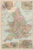 ENGLAND & WALES showing battlefields/dates. Plans of major cities.BACON 1903 map