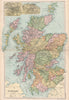 SCOTLAND showing battlefields/dates. Glasgow & Edinburgh plans. BACON 1903 map