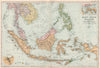 EAST INDIES showing French zone of influence in Siam. Inset Singapore 1903 map
