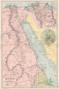 EGYPT NILE VALLEY RED SEA. Delta Suez Canal Cairo. Battles/dates. BACON 1903 map