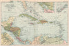 CARIBBEAN. West Indies and Central America; inset Panama Canal; Bermuda 1903 map