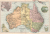 AUSTRALIA with Melbourne Adelaide Sydney plans. Explorers routes. BACON 1903 map