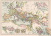 ROMAN EMPIRE 100AD inset Greek Empire 323BC Persian Empire 530BC. BACON 1903 map
