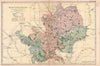 HERTFORDSHIRE. Showing Parliamentary divisions, boroughs & parks. BACON 1901 map