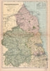NORTHUMBERLAND. Showing Parliamentary divisions,boroughs & parks.BACON 1901 map