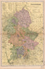 STAFFORDSHIRE. Showing Parliamentary divisions, boroughs & parks. BACON 1901 map