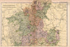 WORCESTERSHIRE AND GLOUCESTERSHIRE NORTH. Parliamentary divisions.BACON 1901 map