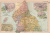 NORTHERN ENGLAND Liverpool Bradford Manchester Newcastle environs.BACON 1901 map