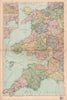ENGLAND SOUTH WEST/WALES. Bristol Gower Cardiff environs.Railways.BACON 1901 map