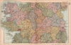 IRELAND CENTRAL. Parliamentary divisions. Railways. BACON 1901 old antique map