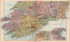 IRELAND SOUTH. Cork Dublin environs. Parliamentary. Railways. BACON 1901 map