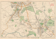 NW LONDON Wembley Harrow on the Hill Kenton Northolt Sudbury. BACON 1927 map