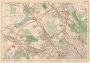 NW LONDON Cricklewood Hampstead Hendon Willesden Golders Green. BACON 1927 map