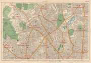N LONDON Finsbury Park Highgate Holloway Stoke Newington Camden. BACON 1927 map