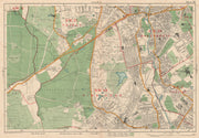 WIMBLEDON. Putney Tooting Wandsworth Richmond Park Roehampton. BACON 1927 map