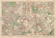 STREATHAM W Norwood Brixton Balham Tooting Dulwich Herne Hill. BACON 1927 map