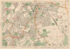 CATFORD Brockley Lee Lewisham East Dulwich Forest Hill Sydenham. BACON 1927 map