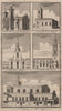 LONDON CHURCHES St John Smith Square Benet Martin Ludgate Bride Dunstan 1775