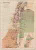 PALESTINE in the time of Christ.Canaan divided into 12 tribes of israel 1880 map
