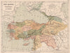 Asia Minor and the Bosphorus. Anatolia showing the route of Xenophon 1880 map