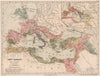 ROMAN EMPIRE under AUGUSTUS & inset under the Tetrarchy. Europe 1880 old map