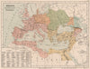 EUROPE BEFORE THE BARBARIAN INVASION. Eastern & Western Roman Empires 1880 map
