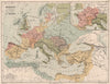 500AD EUROPE & inset Frankish Kingdom at the death of Clovis 1880 old map
