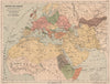 8C EUROPE. UMAYYAD CALIPHATE. Arab Carolingian Byzantine Empires 1880 old map