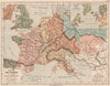 9C EUROPE. Frankish Empire break-up. Viking North American discoveries 1880 map