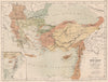GRECO-LATIN EMPIRE OF ROMANIA. Crusader state. Greece Anatolia Levant 1880 map