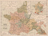 15C FRANCE under Charles VII. Inset English domination in 1422 1880 old map