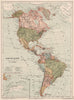 AMERICAS POLITICAL. North & South America. CORTAMBERT 1880 old antique map