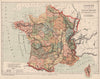 FRANCE showing provinces <1789 and departements. CORTAMBERT 1880 old map