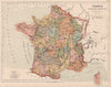 FRANCE showing provinces <1789. CORTAMBERT 1880 old antique map plan chart